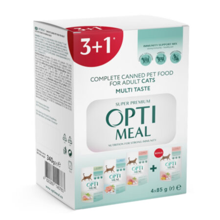 OptiMeal вологий корм (Пауч) для котів -Набір (3+1) OptiMeal вологий корм (Пауч) для котів -Набір (3+1)