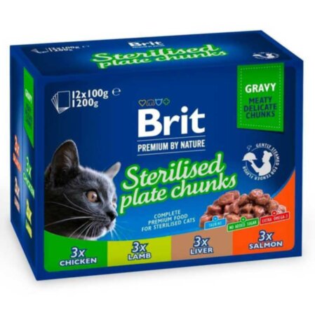 Brit Premium для котів Сімейна тарілка -Паучи (4 види, 12 шт.) Brit Premium для котів Сімейна тарілка -Паучи (4 види, 12 шт.)