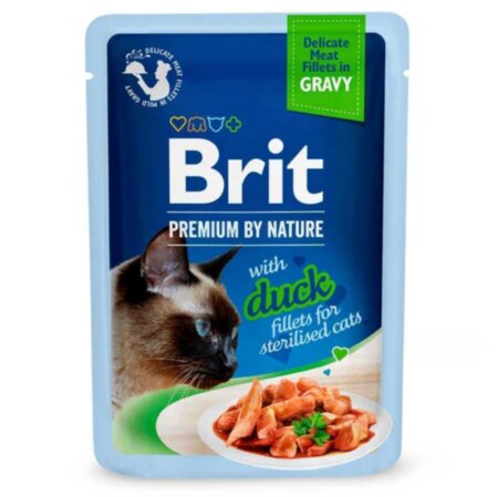 Brit Premium для Стерилізованих кішок Пауч -філе Качки (в соусі)