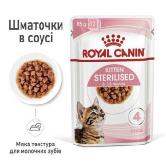 Royal Canin для кошенят Kitten Sterilised Пауч у соусі