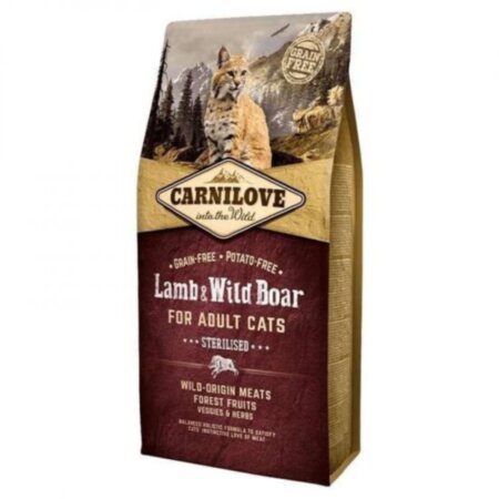 Carnilove Sterilised Cat (для стерилізованих кішок), Lamb & wild Boar (Ягня і дикий Кабан) Carnilove Sterilised Cat (для стерилізованих кішок), Lamb & wild Boar (Ягня і дикий Кабан)
