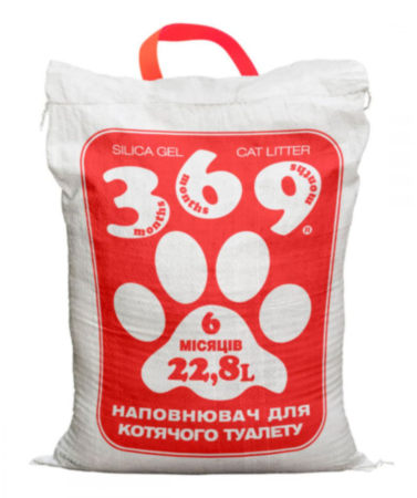 "369" / 22,8 л -Cілікогель для котячого туалету "369" / 22,8 л -Cілікогель для котячого туалету
