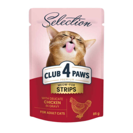 Клуб 4 Лапи -Пауч Selection для котів -Strips -Курка, 85 г