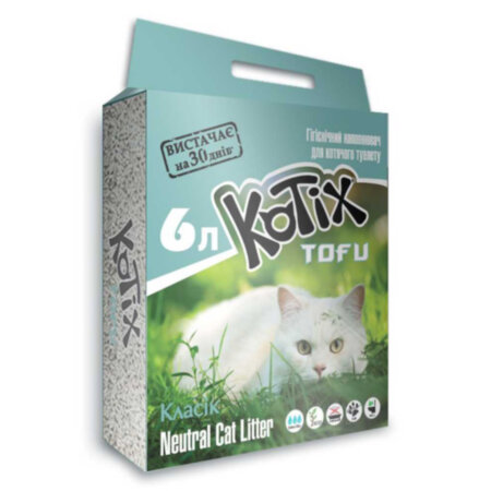 Kotix TOFU (Classic) / 6,0 л –наповнювач для котячого туалету Kotix TOFU (Classic) / 6,0 л –наповнювач для котячого туалету