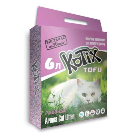 Kotix TOFU (Лаванда) / 6,0 л –наповнювач для котячого туалету Kotix TOFU (Лаванда) / 6,0 л –наповнювач для котячого туалету