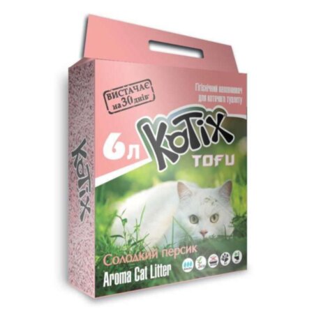 Kotix TOFU (Персик) / 6,0 л –наповнювач для котячого туалету