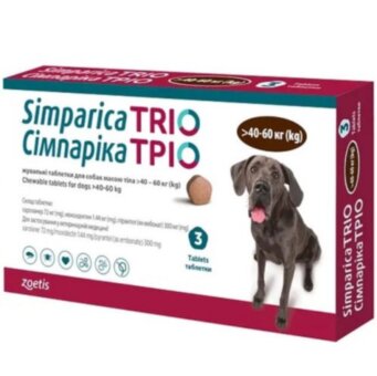 Сімпаріка-Тріо таблетки для собак, 40 - 60 кг