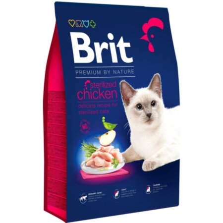 Brit Premium для котів Cat STERILISED (курка) -Акція