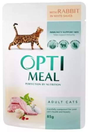 Optimeal для котів (кролик у білому соусі), пауч Optimeal для котів (кролик у білому соусі), пауч