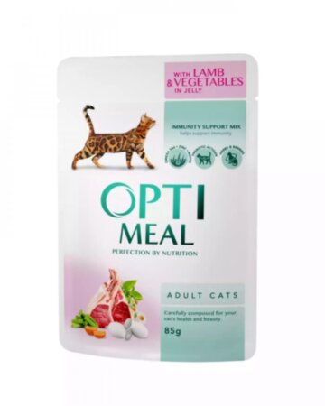 Optimeal для котів (ягня з овочами), желе Optimeal для котів (ягня з овочами), желе