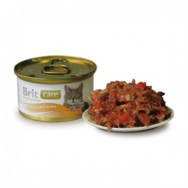 BRIT Care для котів Тунець, морква, горошок (консерва) BRIT Care для котів Тунець, морква, горошок (консерва)